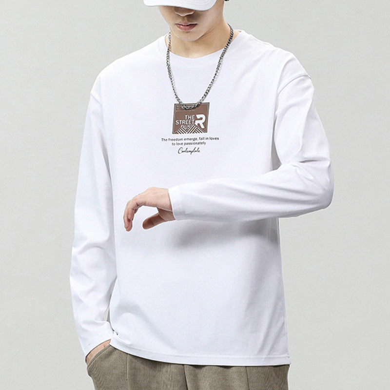 Fashionable printed long-sleeved T-shirt