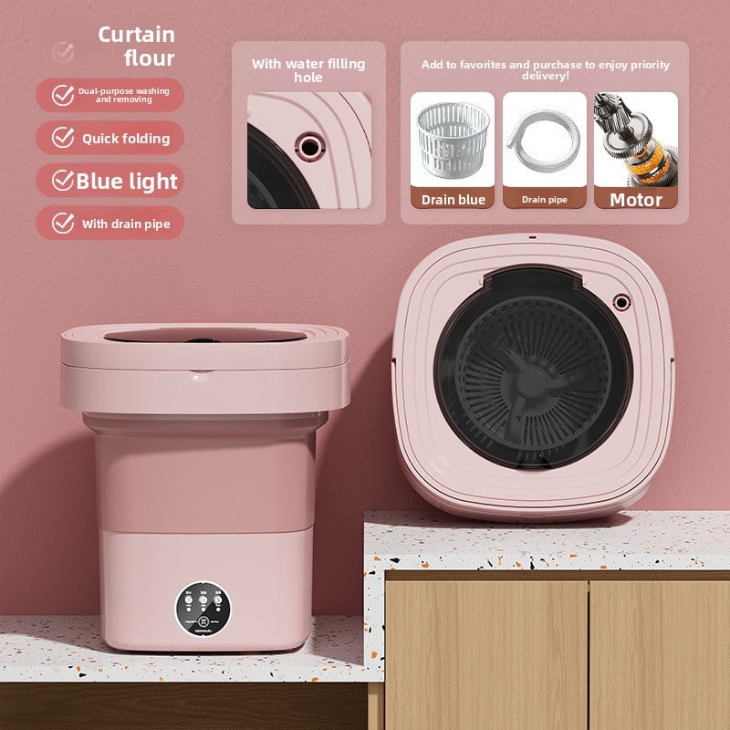 Folding washing machine portable automatic dormitory travel essential mini underwear socks washing machine