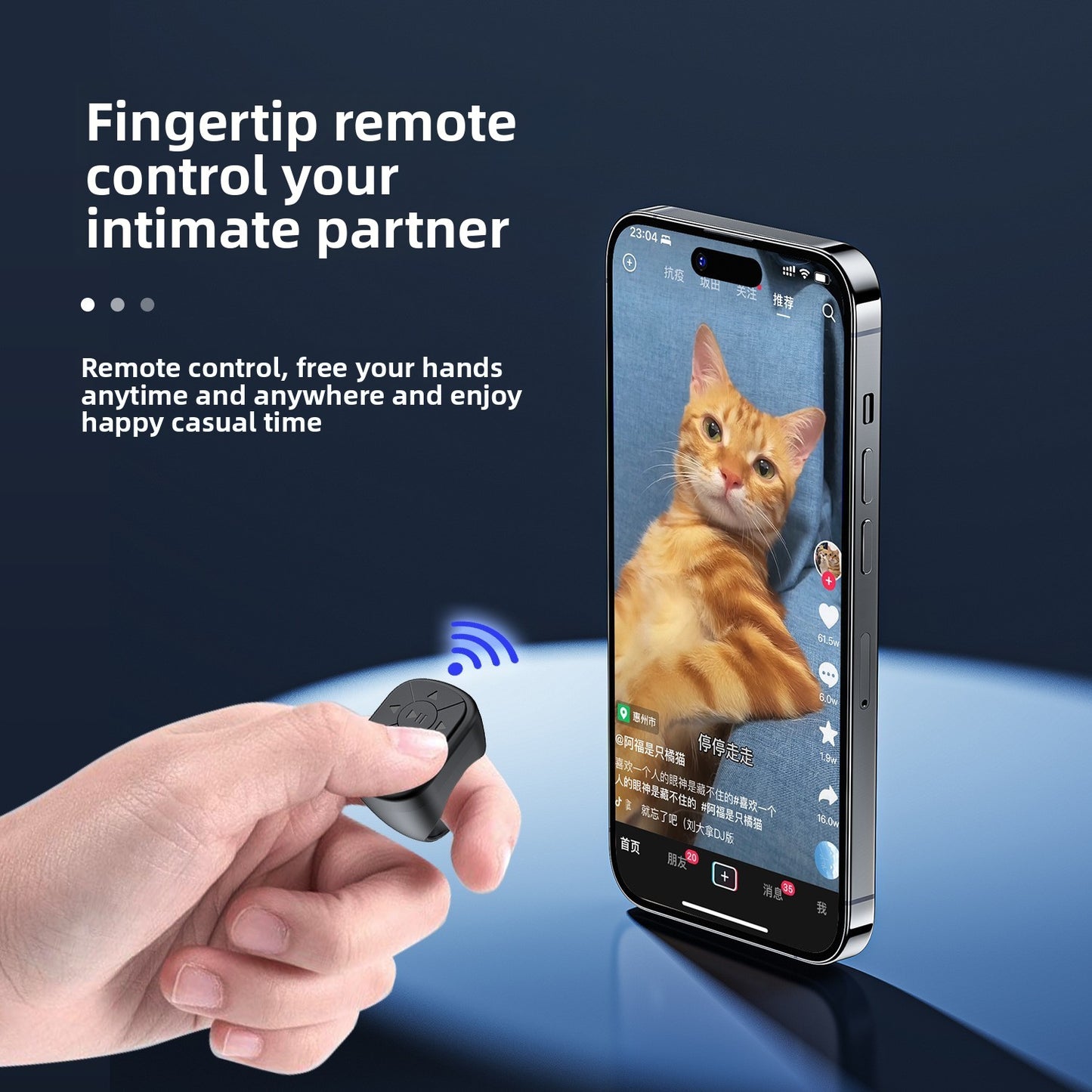 Bluetooth Selfie Ring Remote with Shutter