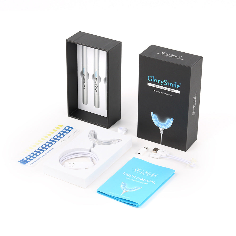 Portable Teeth Whitening Kit with LED Light and Gel