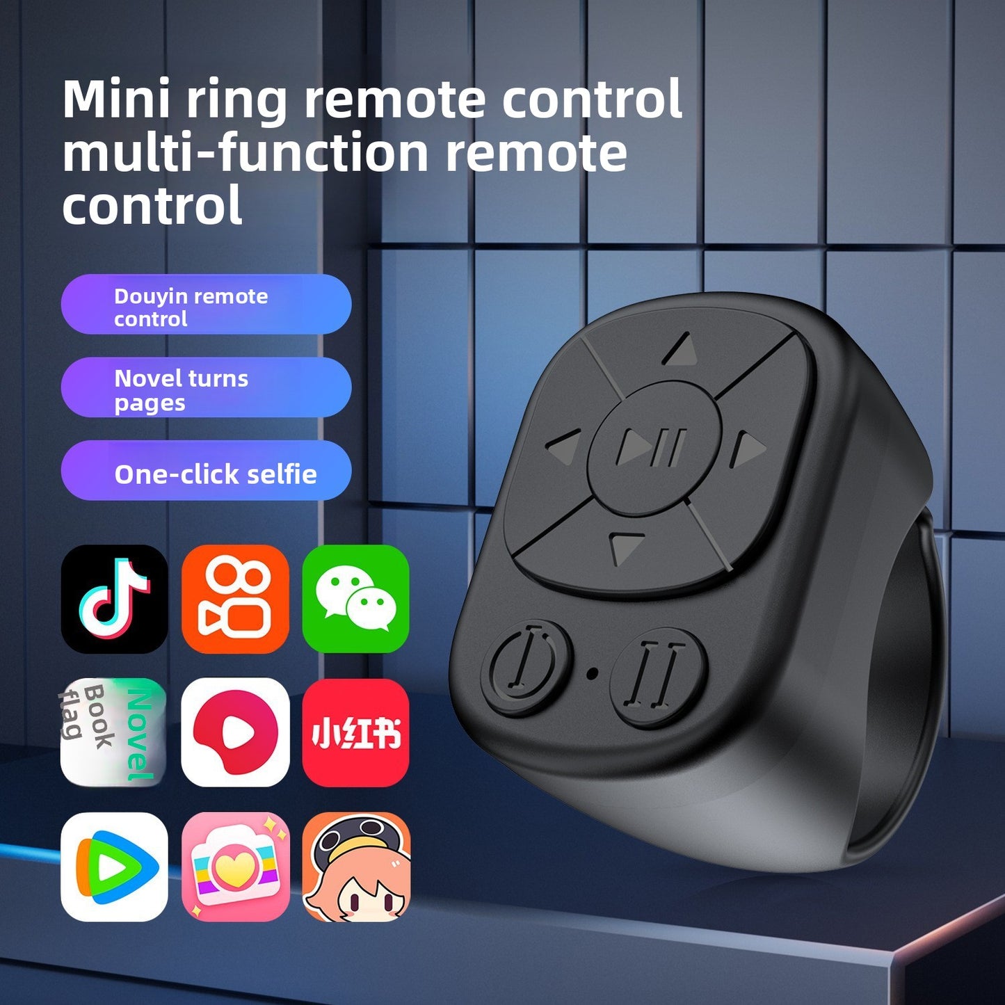 Bluetooth Selfie Ring Remote with Shutter