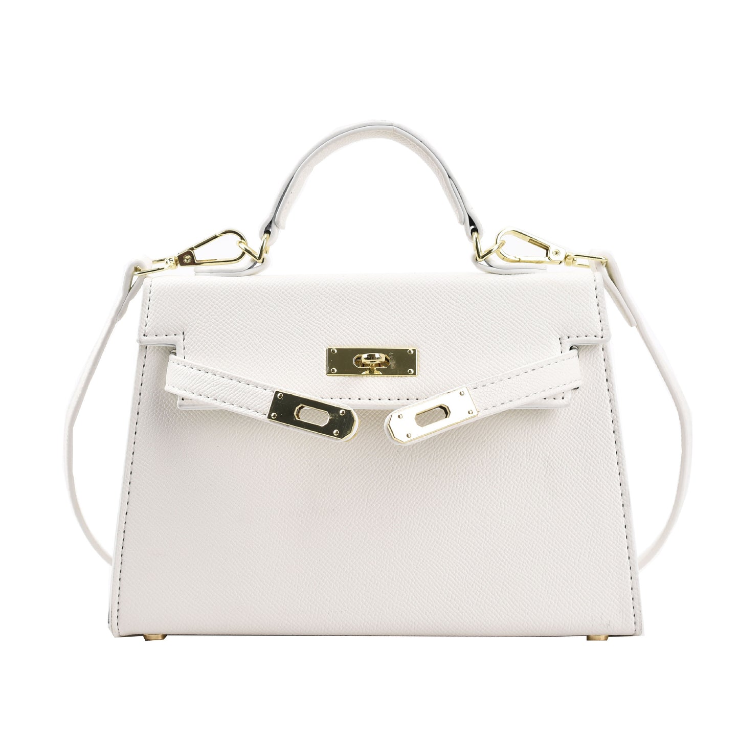 Texture Lock Portable Small Square Bag Women's 2022 New All-match Classic Shoulder Bag PU Fashion Kelly Bag