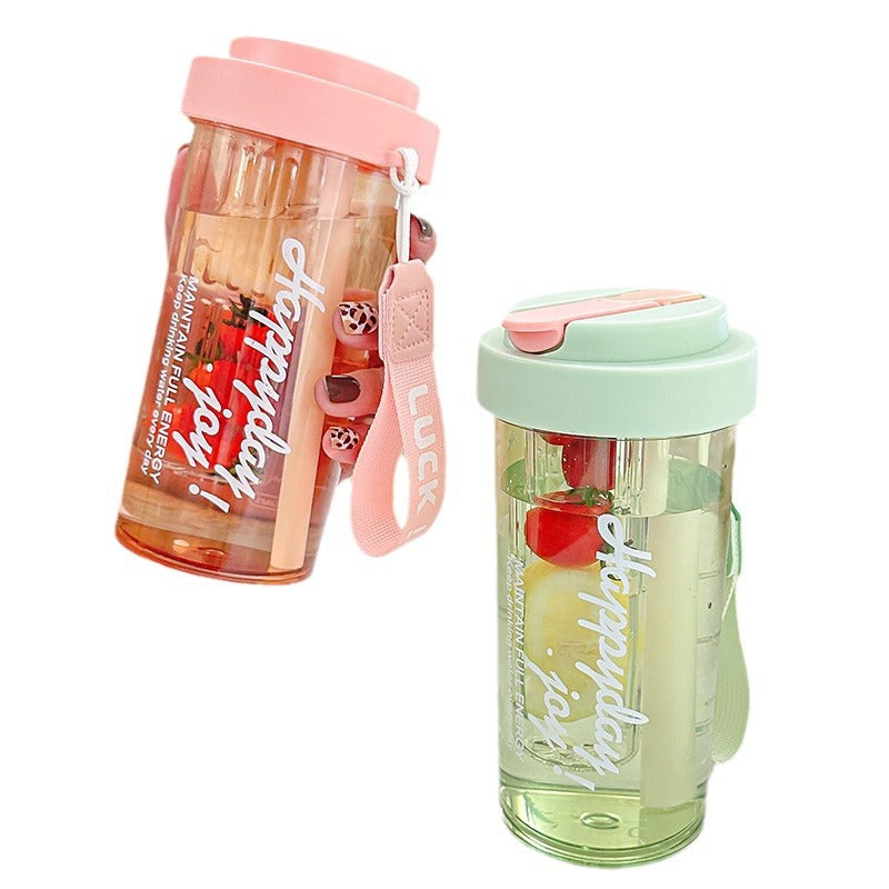 High appearance level plastic straw water bottle pc large-capacity water cup