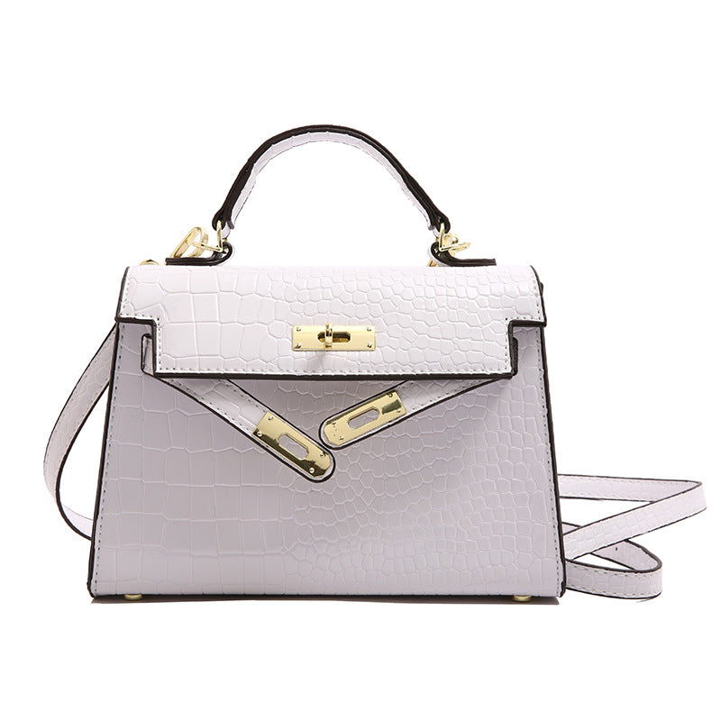 Texture Lock Portable Small Square Bag Women's 2022 New All-match Classic Shoulder Bag PU Fashion Kelly Bag