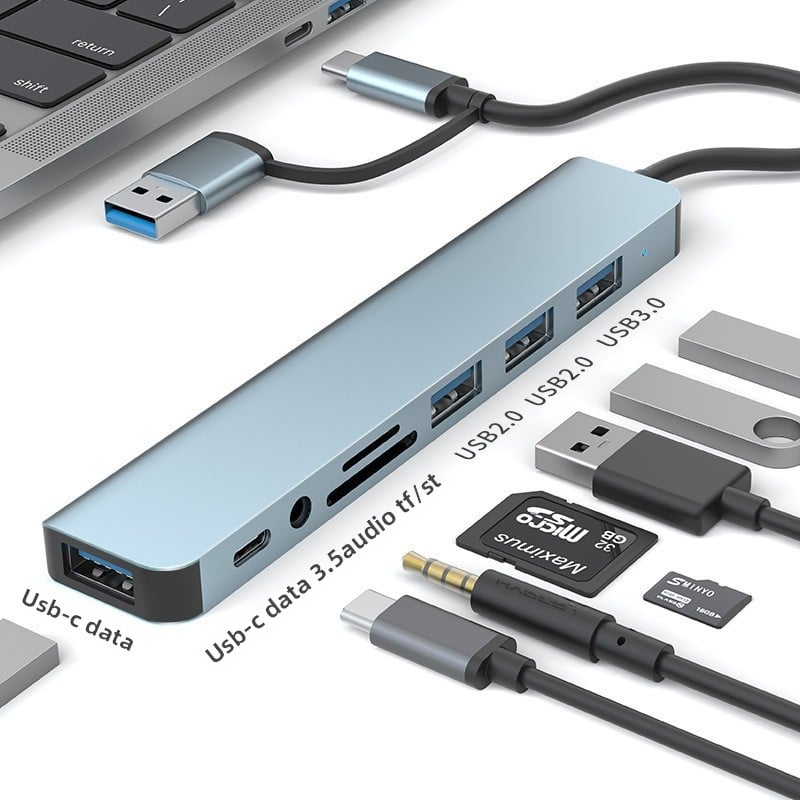 Two-to-seven splitter seven-in-one docking station usb3.0 high-speed transmission hub docking station multi-function hub