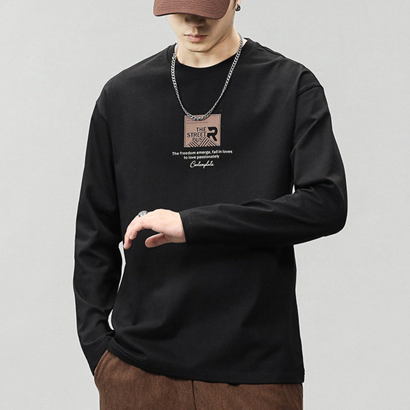 Fashionable printed long-sleeved T-shirt