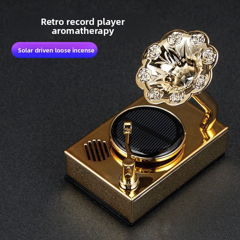 Car Solar-Powered Phonograph Perfume Ornament