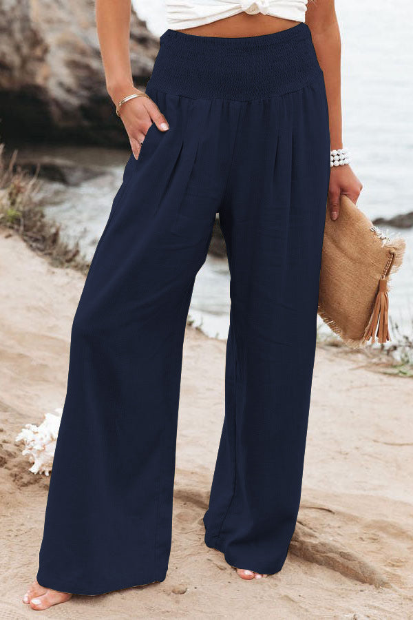 Casual Wide-Leg Cotton and Linen Loose Pants