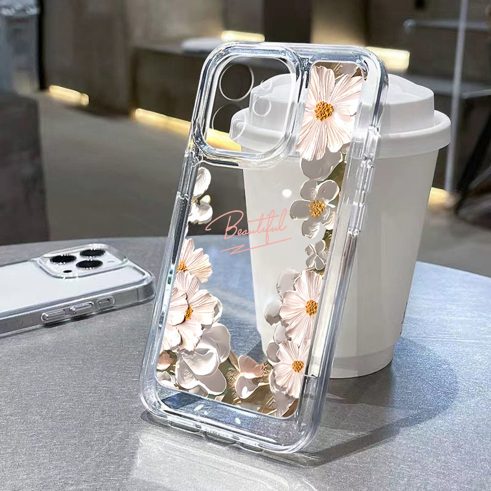 A phone case with a screen full of flowers