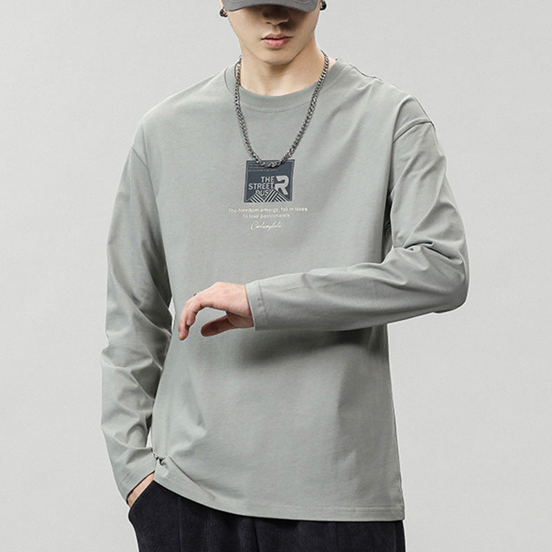 Fashionable printed long-sleeved T-shirt