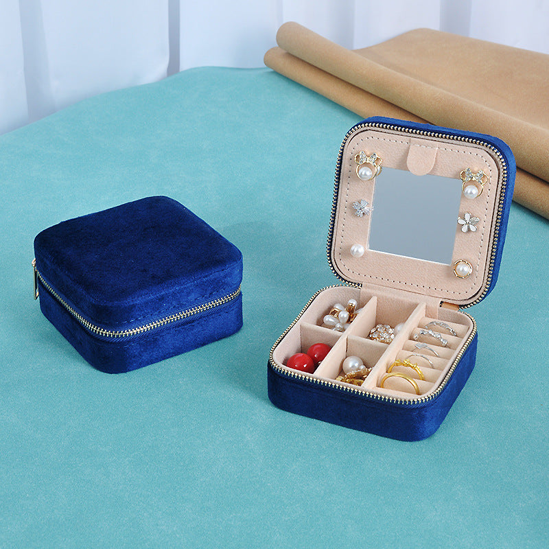 Portable mirror jewelry box
