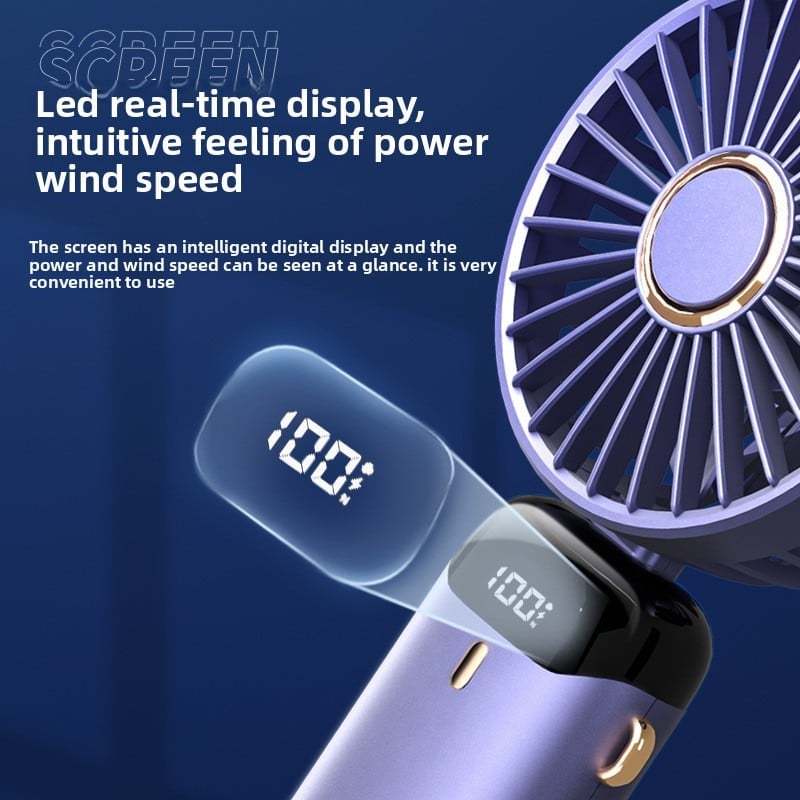 USB Portable Handheld Fan ? Foldable Mini Neck Fan with Digital Display & Aroma Function