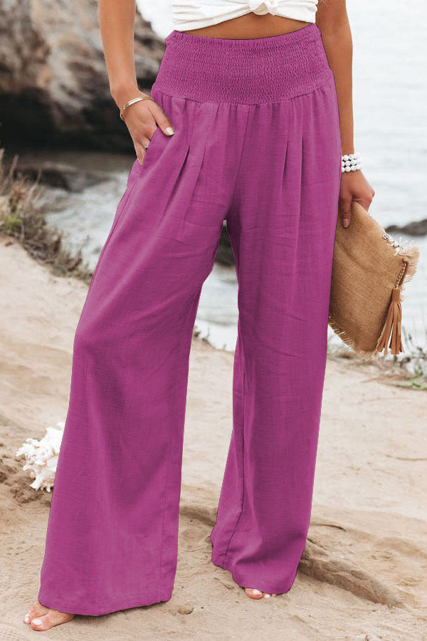 Casual Wide-Leg Cotton and Linen Loose Pants