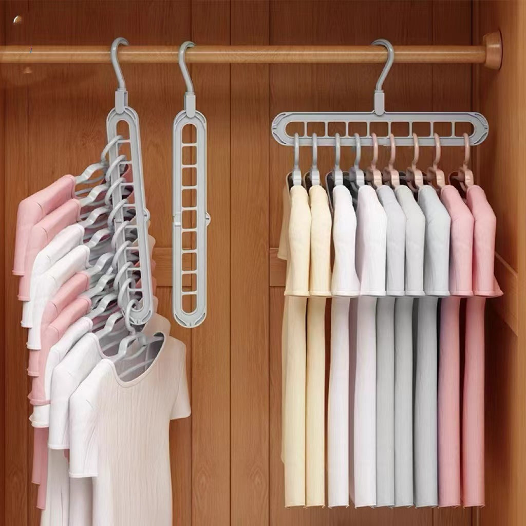 Multi-functional nine-hole drying rack household drying clothes storage artifact horizontal and vertical dual-purpose rack hanging to save space