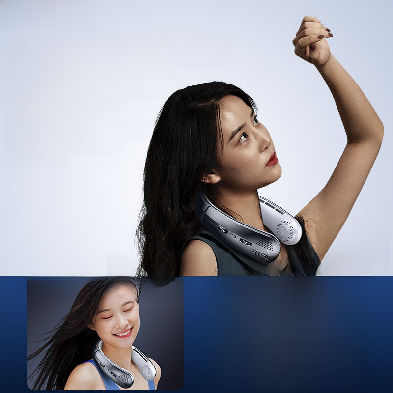 Rechargeable Bladeless Neck Fan with Digital Display