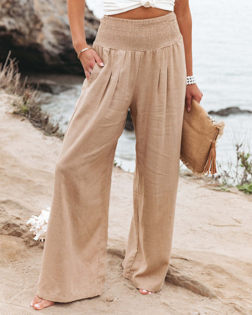 Casual Wide-Leg Cotton and Linen Loose Pants
