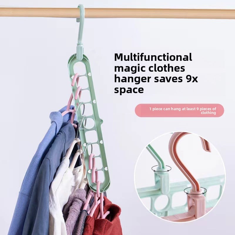 Multi-functional nine-hole drying rack household drying clothes storage artifact horizontal and vertical dual-purpose rack hanging to save space