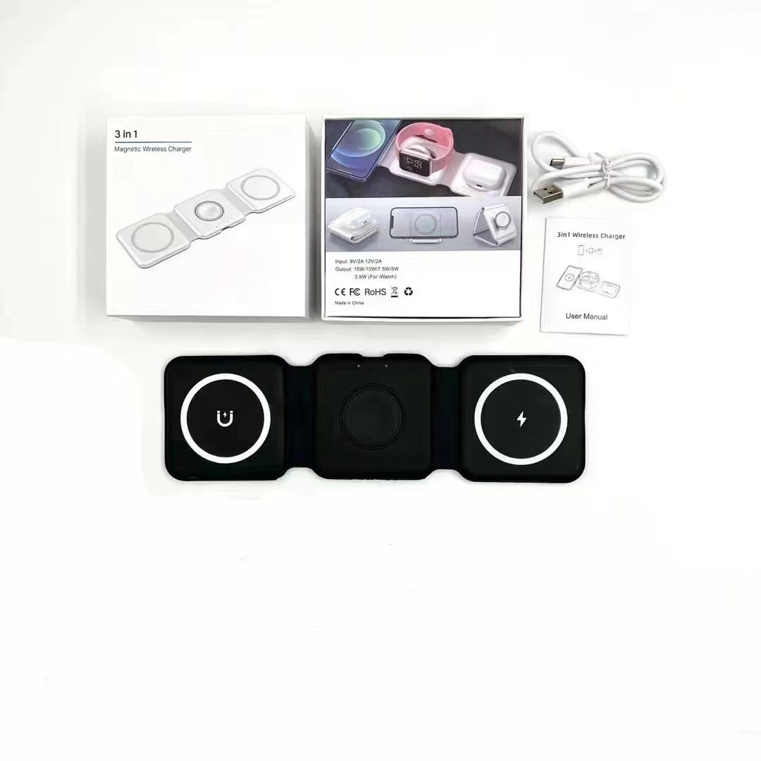 Foldable 3-in-1 Magnetic Wireless Charger