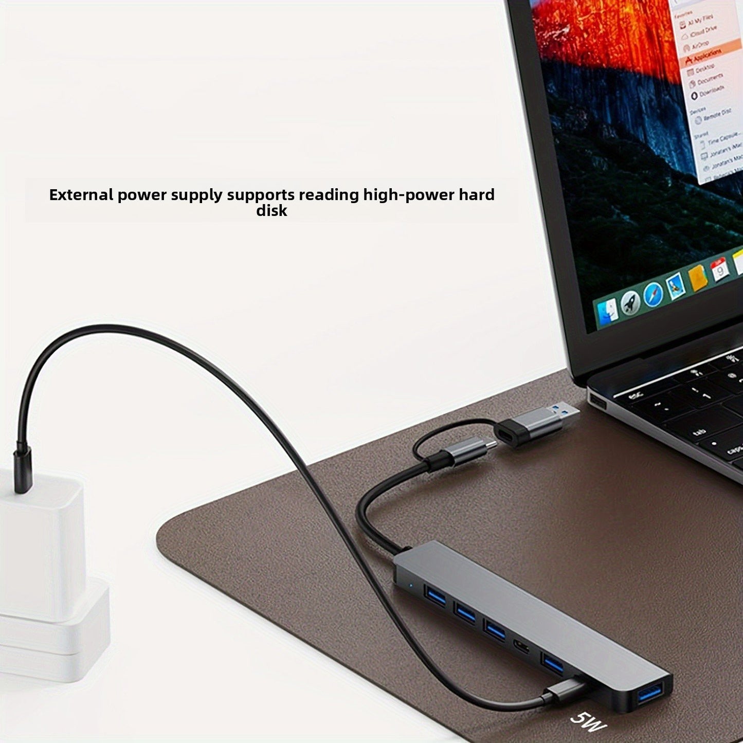 Two-to-seven splitter seven-in-one docking station usb3.0 high-speed transmission hub docking station multi-function hub