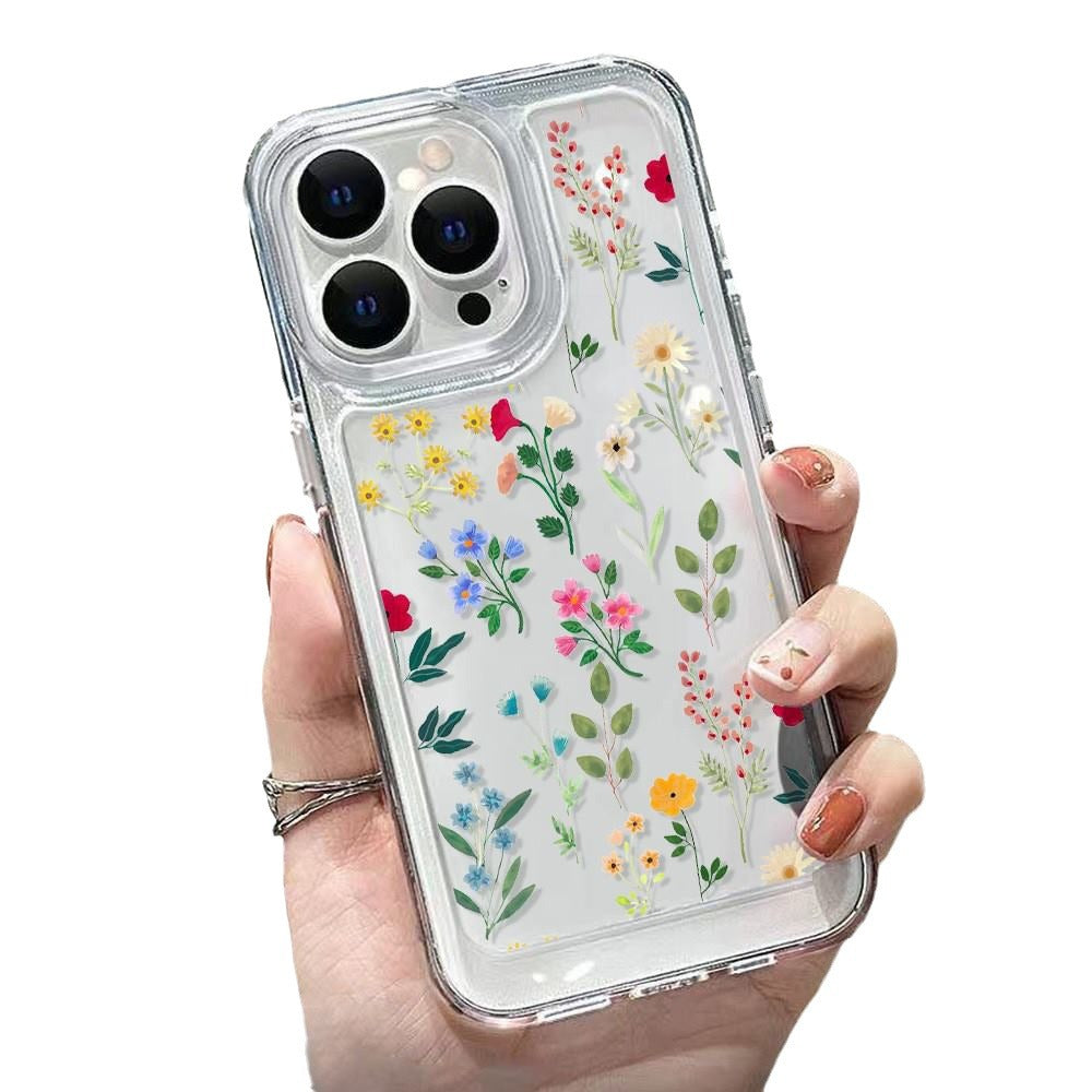 A phone case with a screen full of flowers