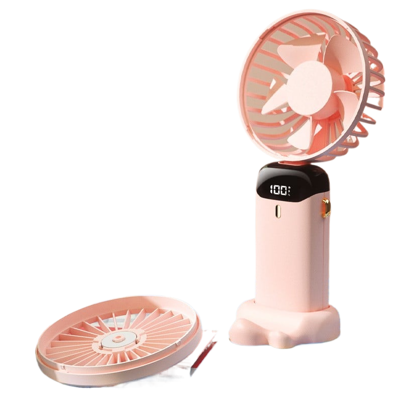 USB Portable Handheld Fan ? Foldable Mini Neck Fan with Digital Display & Aroma Function