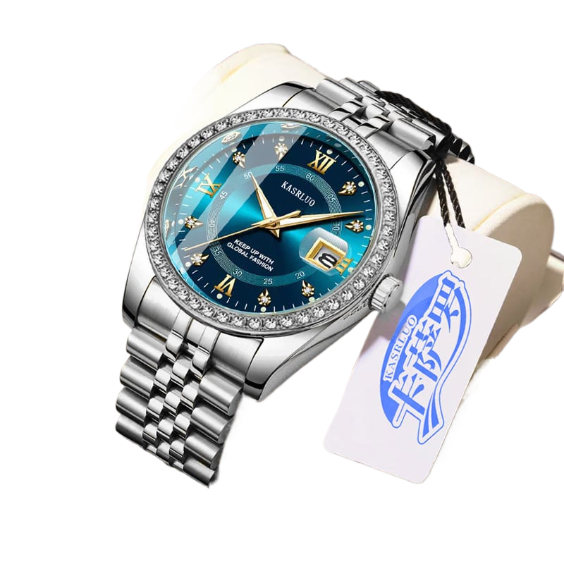 2025 New Roman Numerals Diamond Calendar Steel Band Watch Luminous Waterproof High Color Value Watch Cross-border Hot Sale