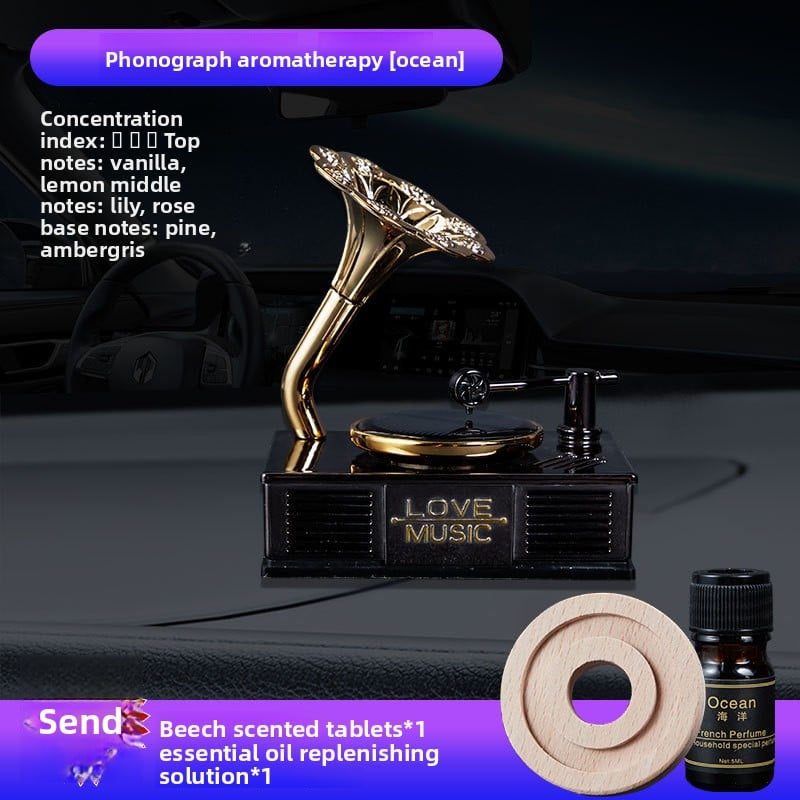 Car Solar-Powered Phonograph Perfume Ornament