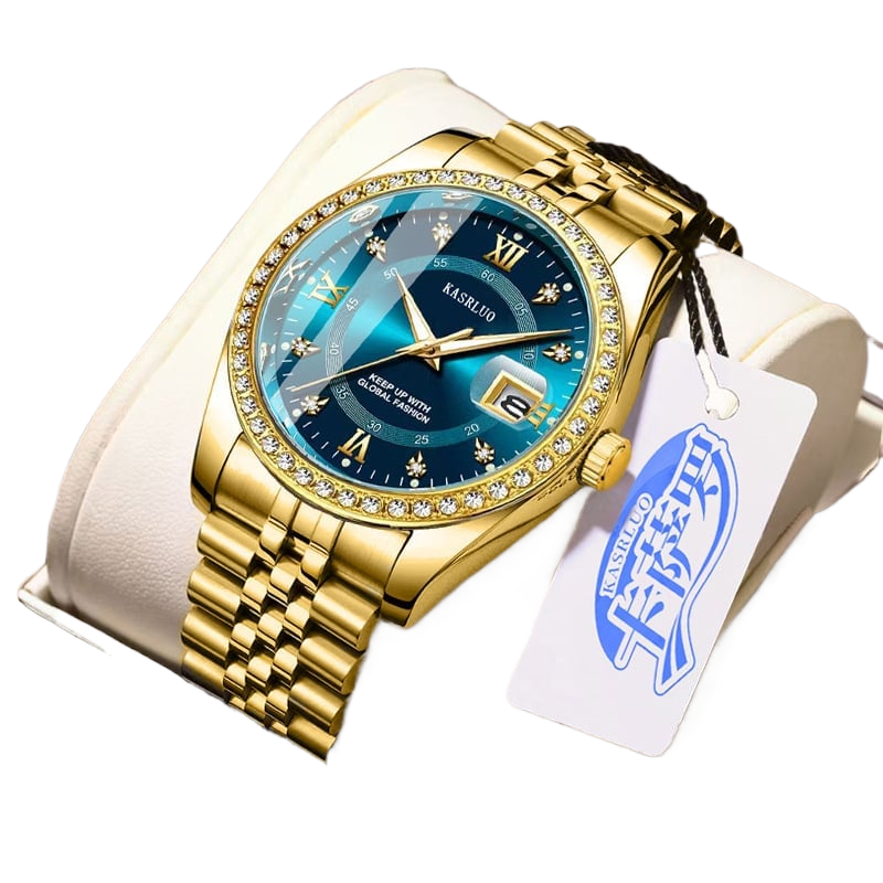 2025 New Roman Numerals Diamond Calendar Steel Band Watch Luminous Waterproof High Color Value Watch Cross-border Hot Sale