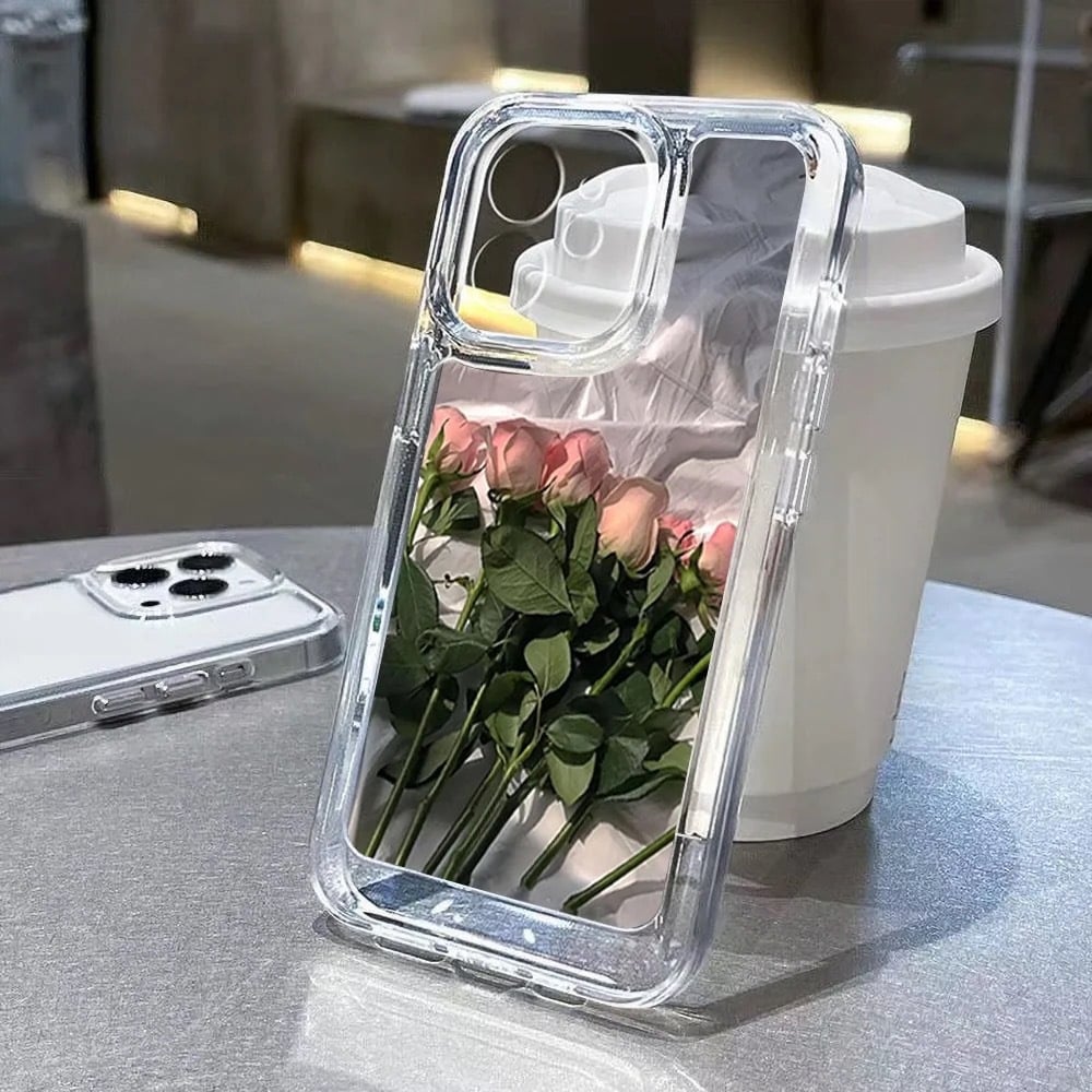 A phone case with a screen full of flowers