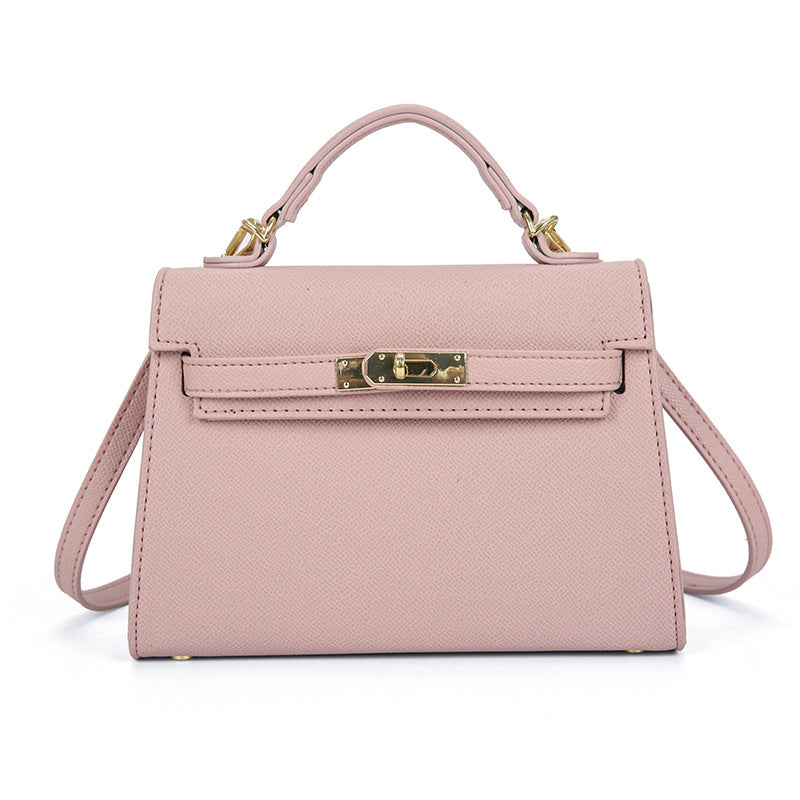 Texture Lock Portable Small Square Bag Women's 2022 New All-match Classic Shoulder Bag PU Fashion Kelly Bag