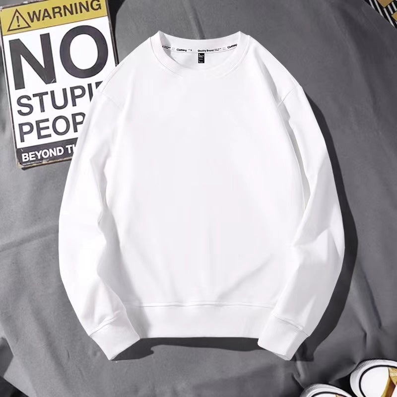 Men's cotton loose-fitting long-sleeved round-neck hoodie