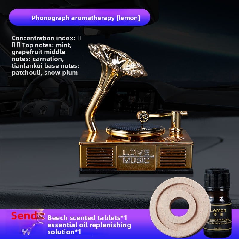 Car Solar-Powered Phonograph Perfume Ornament