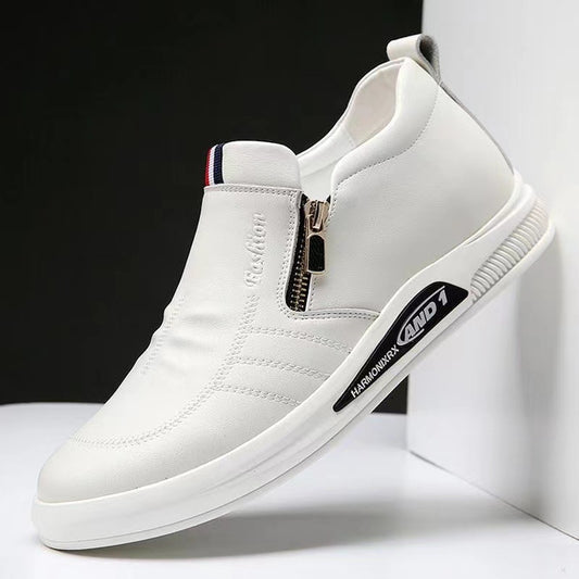 Men's leather white sneakers
